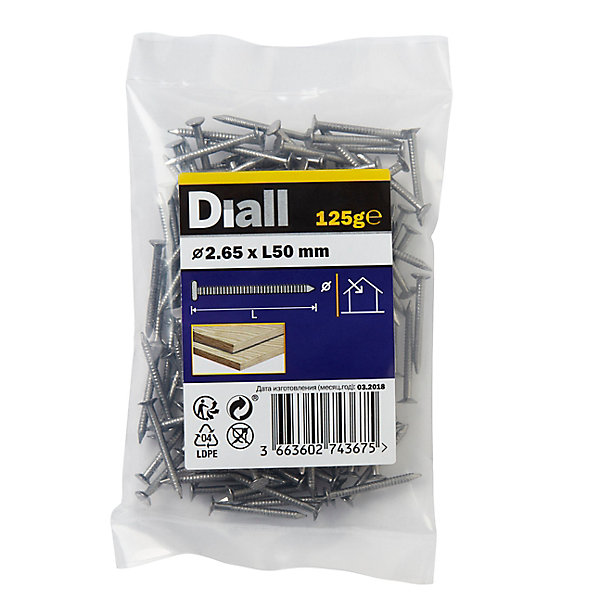 Clous à tige annelée 2,65x50 mm - sachet de 125g Diall
