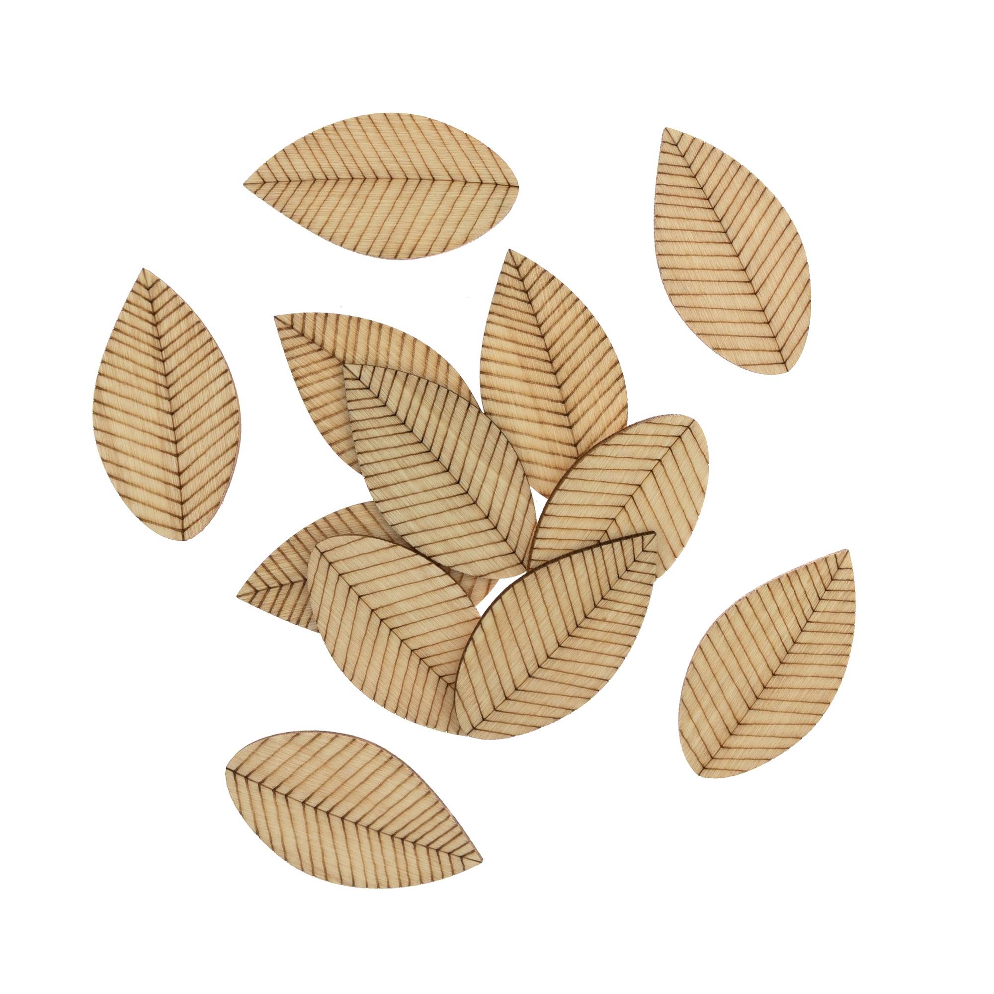 Leaf Wooden Toppers 12 Pack