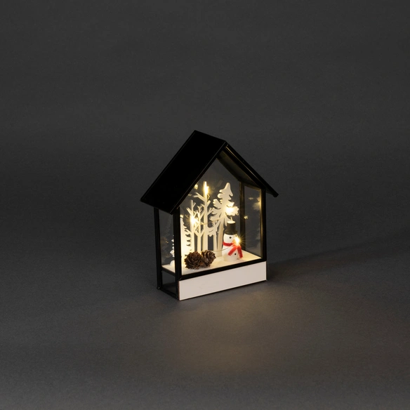LED Glaslaterne, mit 6h Timer, batteriebetrieben, für Innenbereich