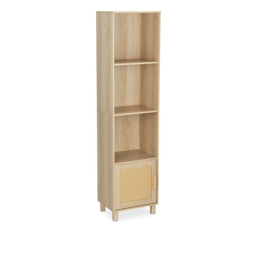étagère en bois 4 cases 1 porte Kanna 40x30xH160cm