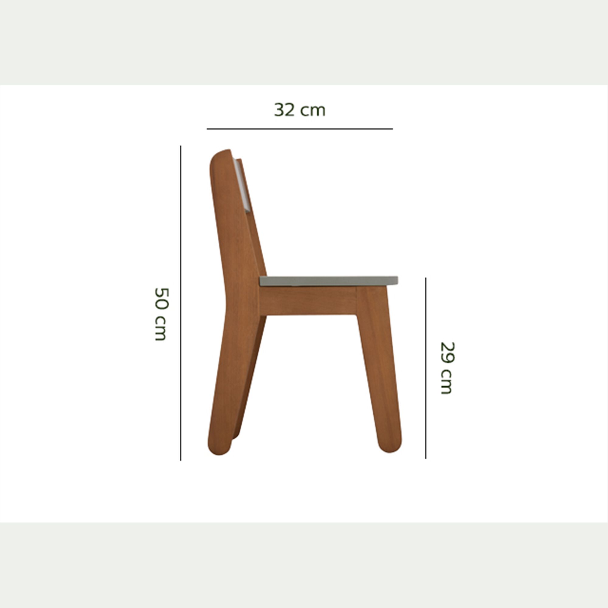RAPHAEL - Chaise enfant en acacia - vert olivier