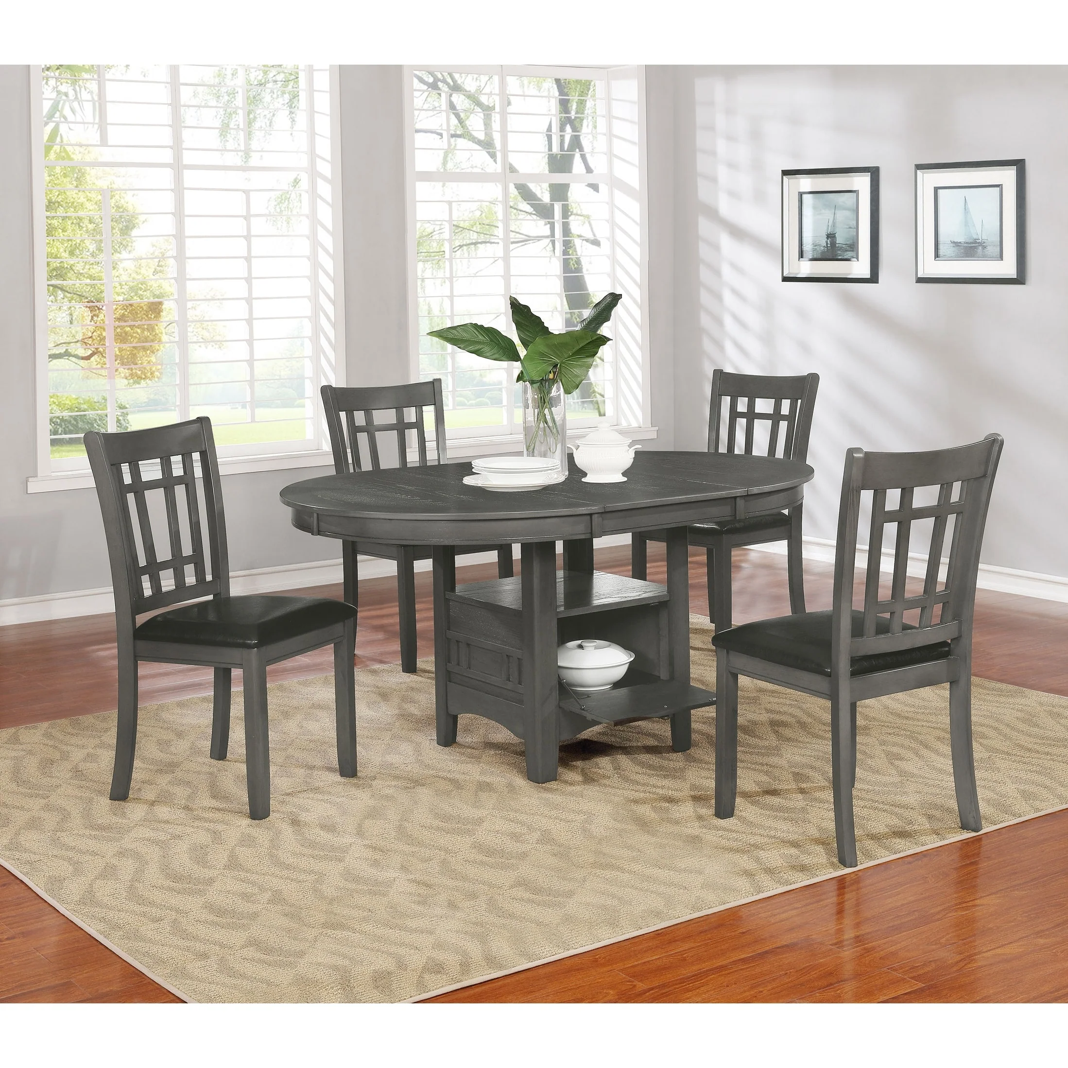 Lavon 5-piece Oval Extension Leaf Dining Set