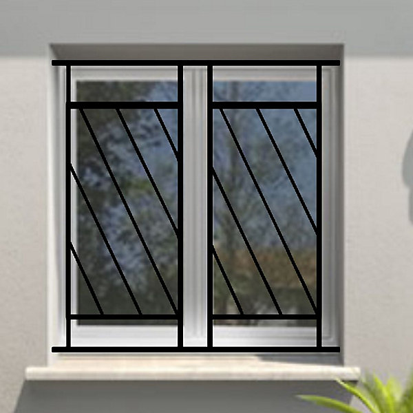 Grille de Defense Diago pour Fenetre H 105 cm x L 140 cm (côte tableau)