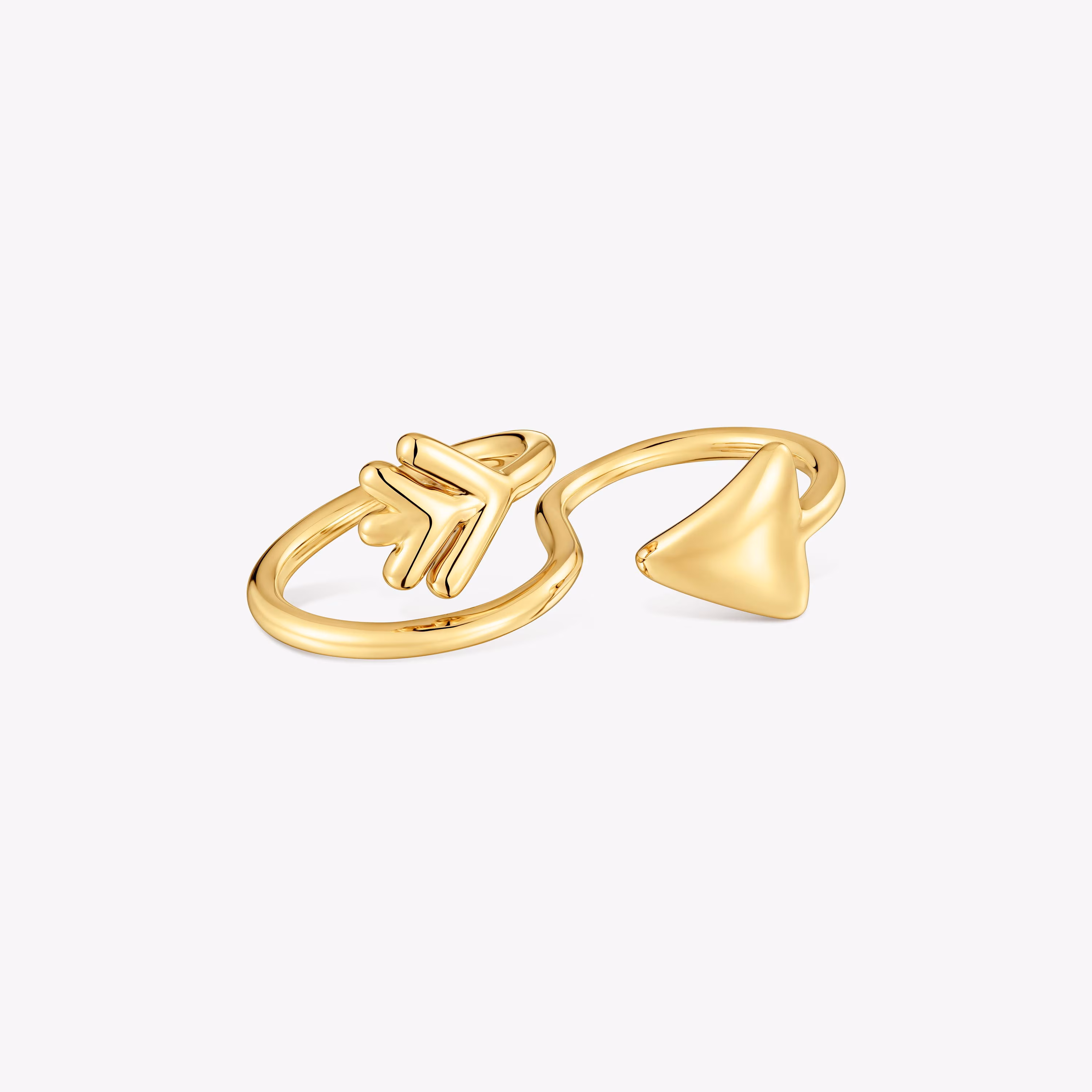 Anillo abierto con baño de oro 18 kt sobre plata TOUS Flechazo