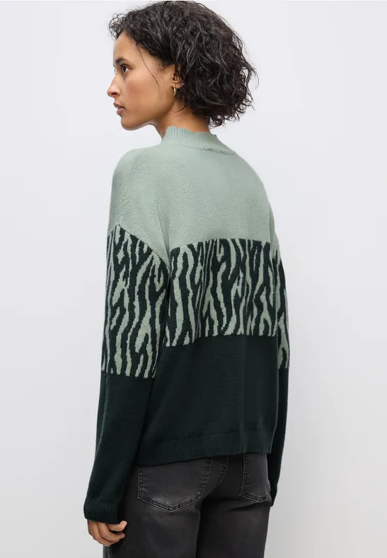 Color-Block Jacquard Sweater