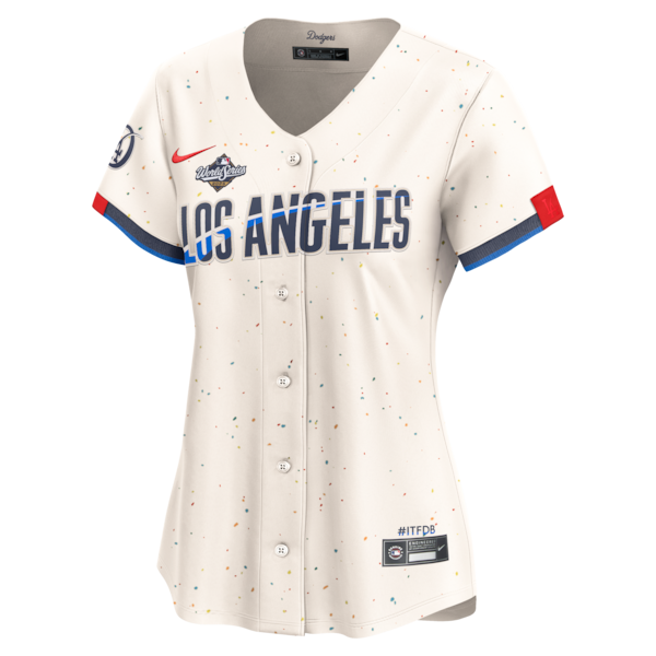 Los Angeles Dodgers Nike Women's 2025 World Series City Connect Limited Jersey - Cream