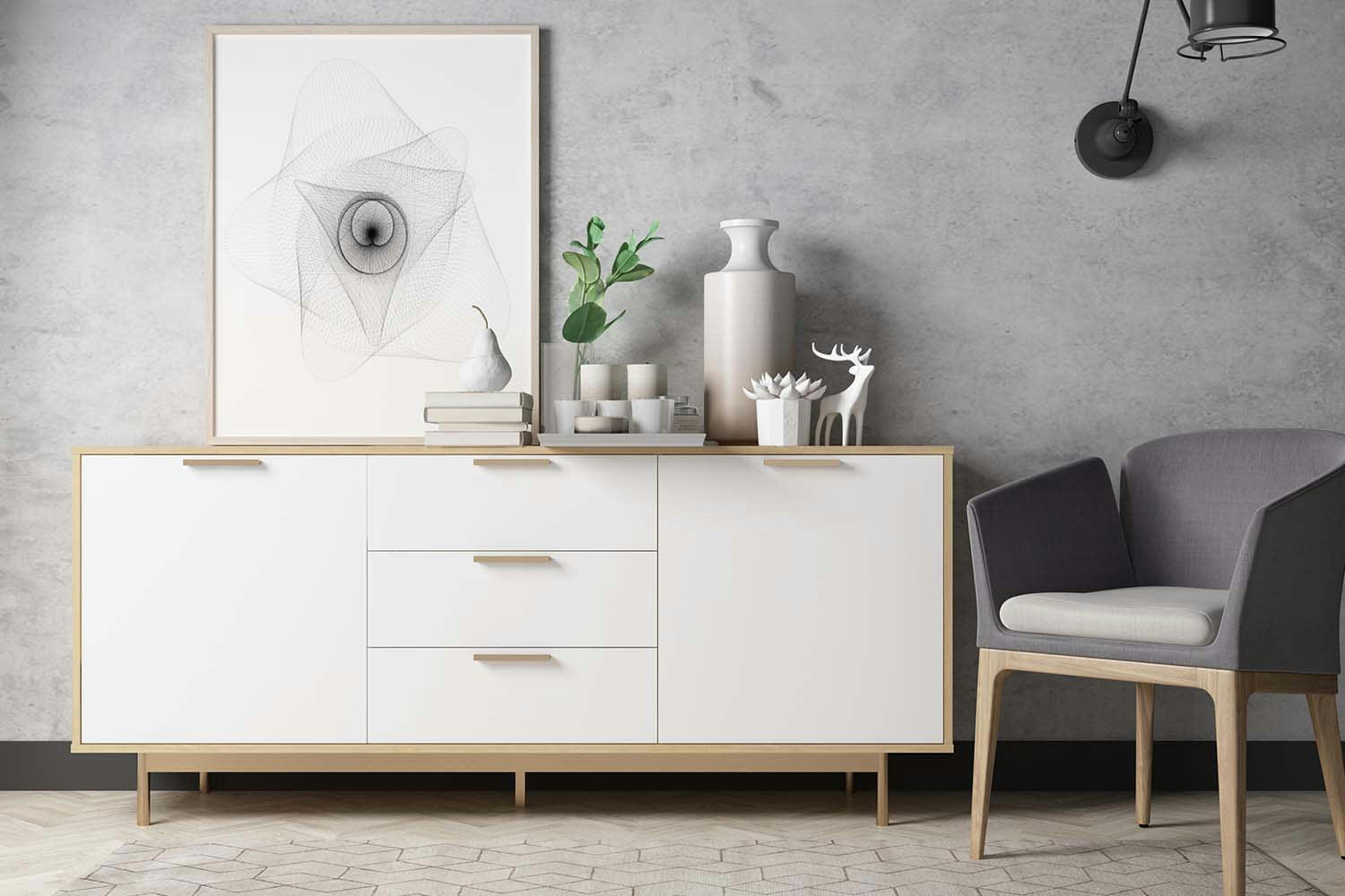 FYN - Buffet scandinave blanc et bois naturel