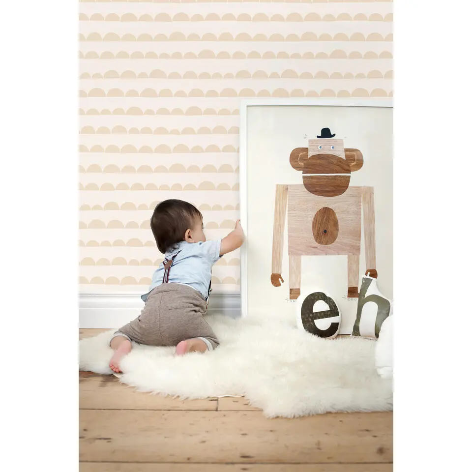 ESTAhome behang grafisch motief beige - 50 x 900 cm