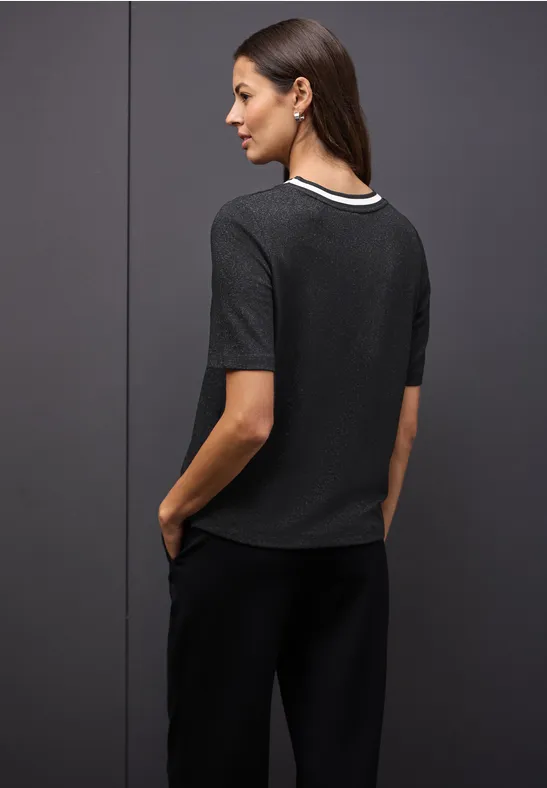T-Shirt mit Glitzerdetails