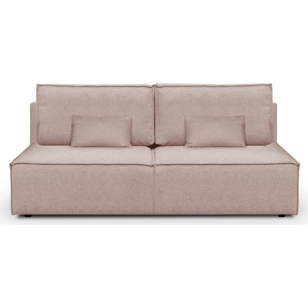 MILLA NEW - Canapé convertible 3 places avec coffre en tissu rose pâle