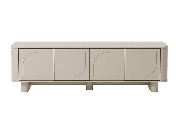 Meuble TV avec 4 portes - Taupe - BRISTANA