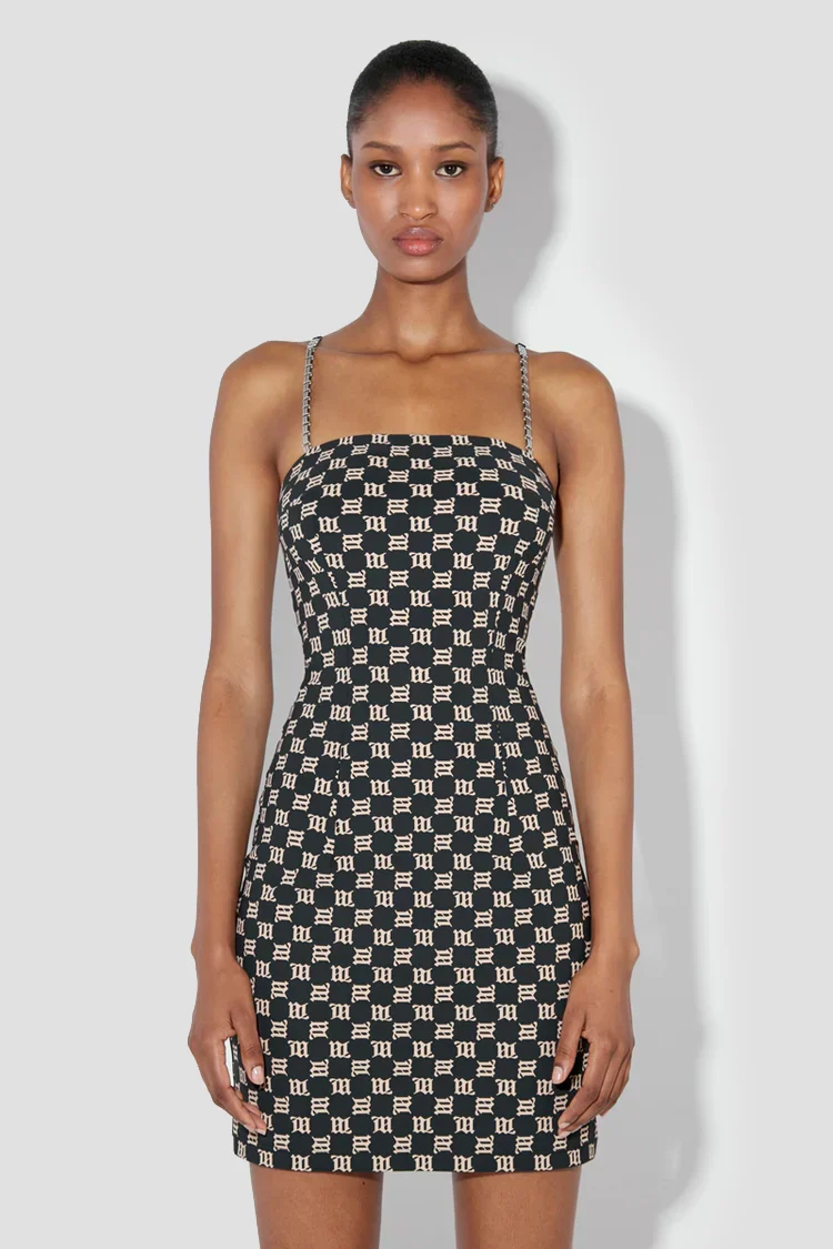 Monogram Spaghetti Mini Dress