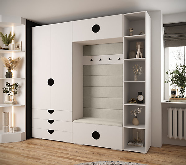 Garde-robe Inova 4 porte battante 236,7/240/47 2 Portes (blanc)