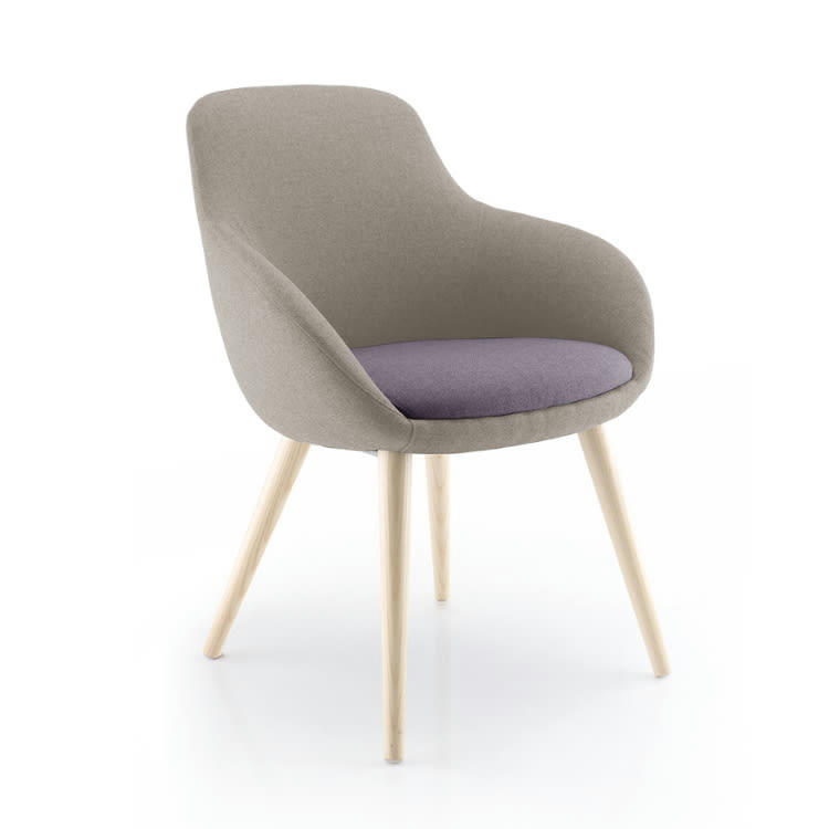 ENEKA 02 - Fauteuil confortable rembourré en tissu gris