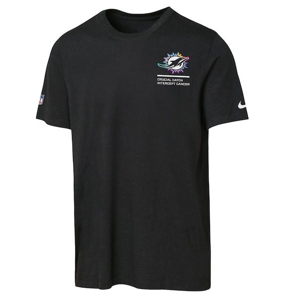 Miami Dolphins Nike Youth 2025 NFL Crucial Catch Tri-Blend Dri-FIT T-Shirt - Black