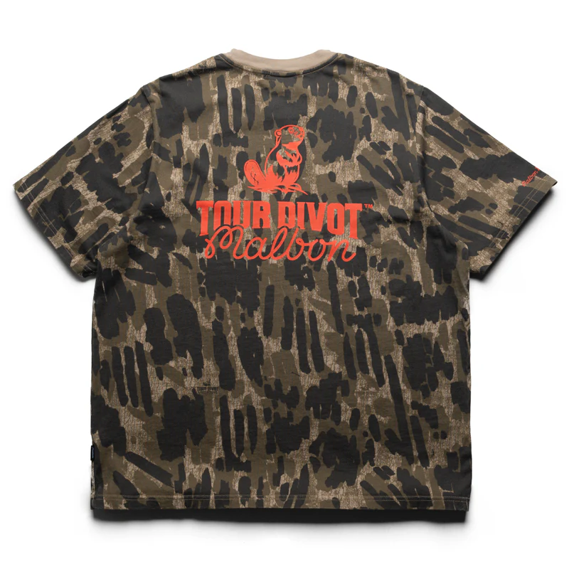 Malbon Golf Tour Divot Bermuda Tee - Bark Camo