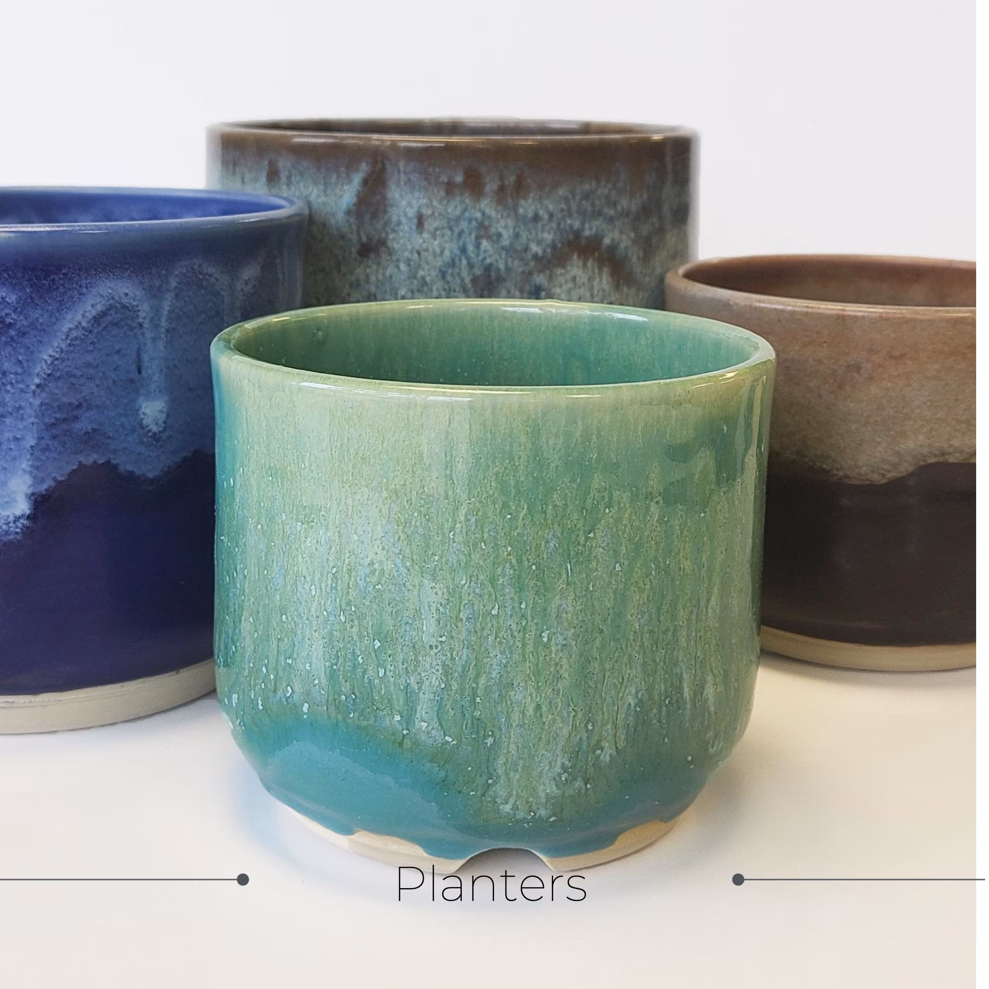 Stoneware Succulent Planter with Saucers, Pottery Succulent Pot, Flower Pot Clay, Pot With Holes, Ceramic Planters With Holes.