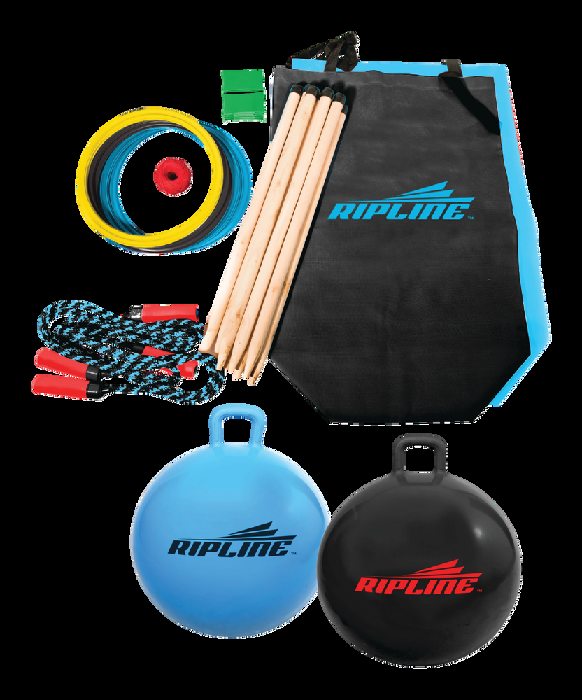 Ripline Ninja Outdoor 35 Piece Obstacle Course Race Kit, Kids Ages 5+