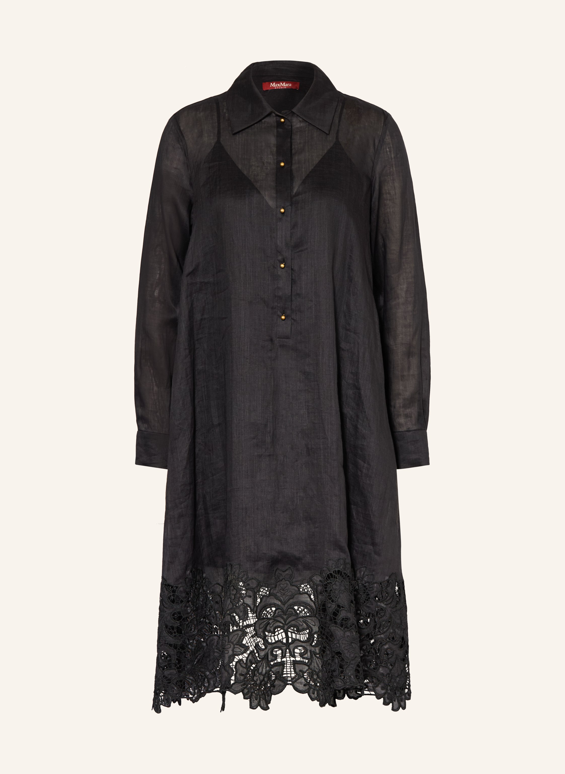 Max Mara STUDIO Hemdblusenkleid MELA mit Lochspitze