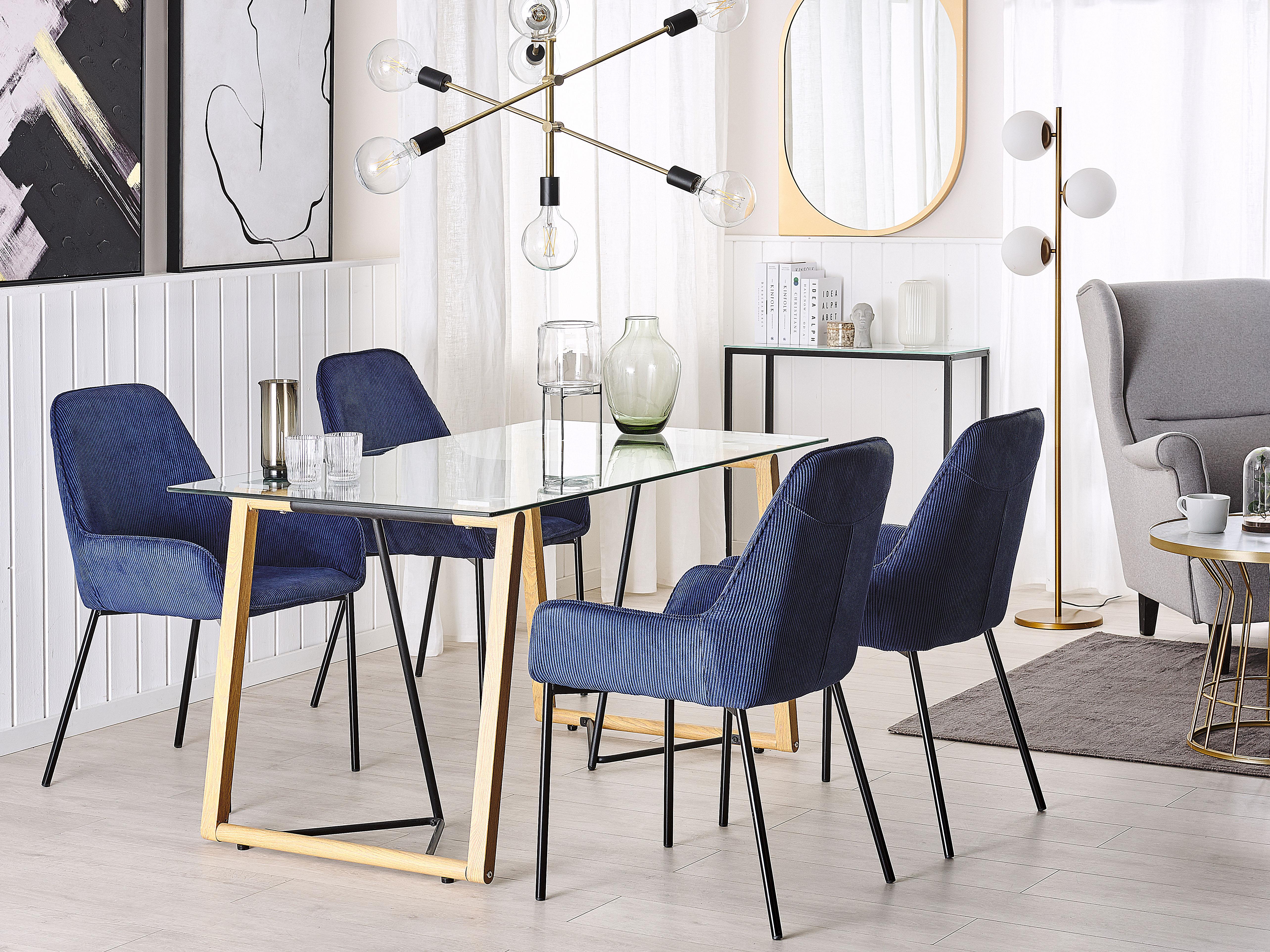Dining Table TACOMA Light Brown 140 cm 80 cm Tempered Glass