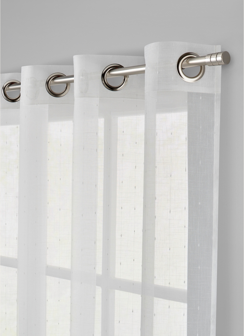 VOILAGE JACQUARD à FINES RAYURES ECRU