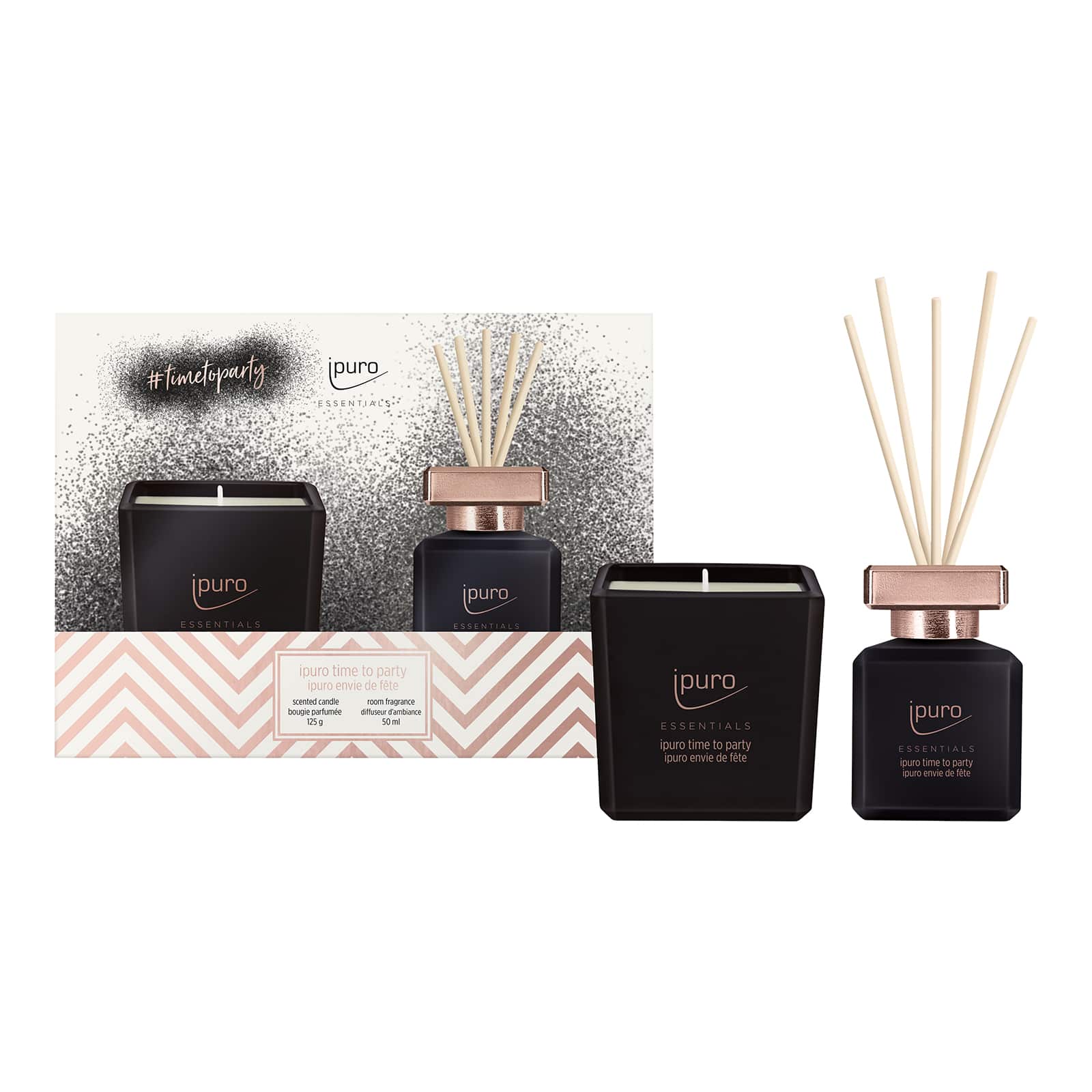 ipuro ESSENTIALS Geschenk-Set Time to Party Schwarz, 2 -tlg., 50 ml