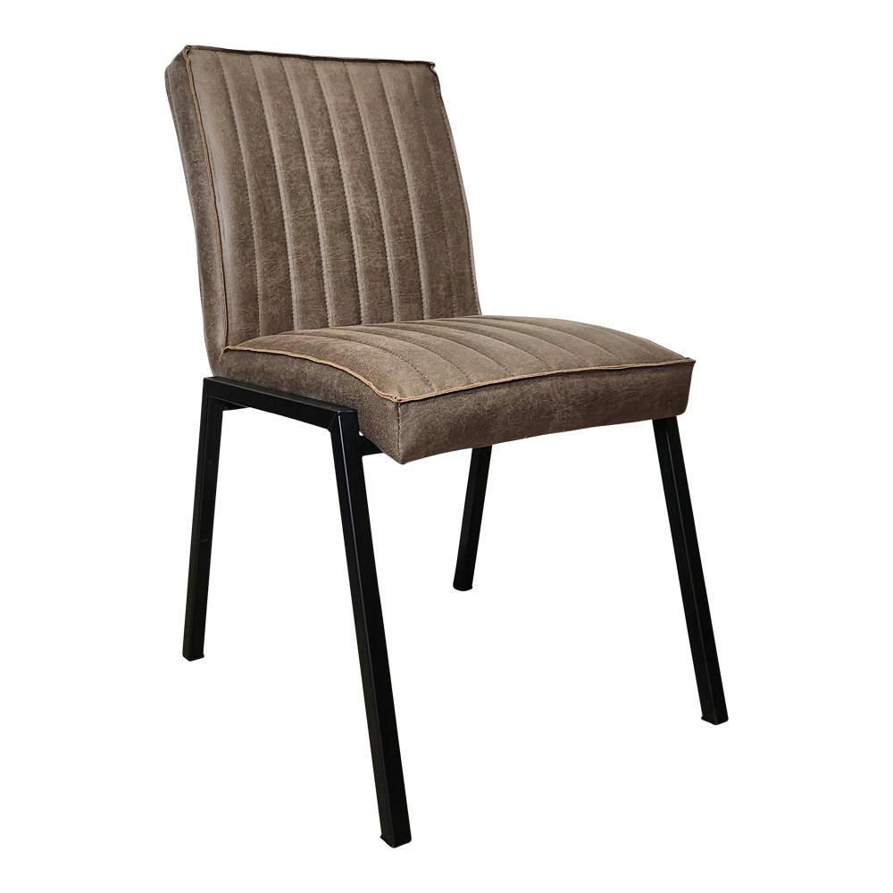 Chaise marron rembourrée à bandes (lot de 2) CORTINA