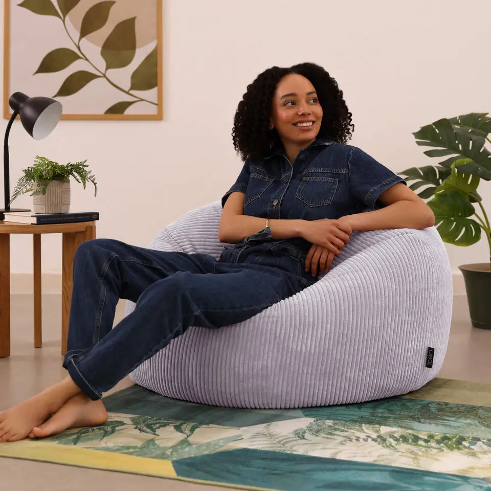 Set van 2 icon Zitzak Kingston - Corduroy Zitzak Volwassenen - Paars