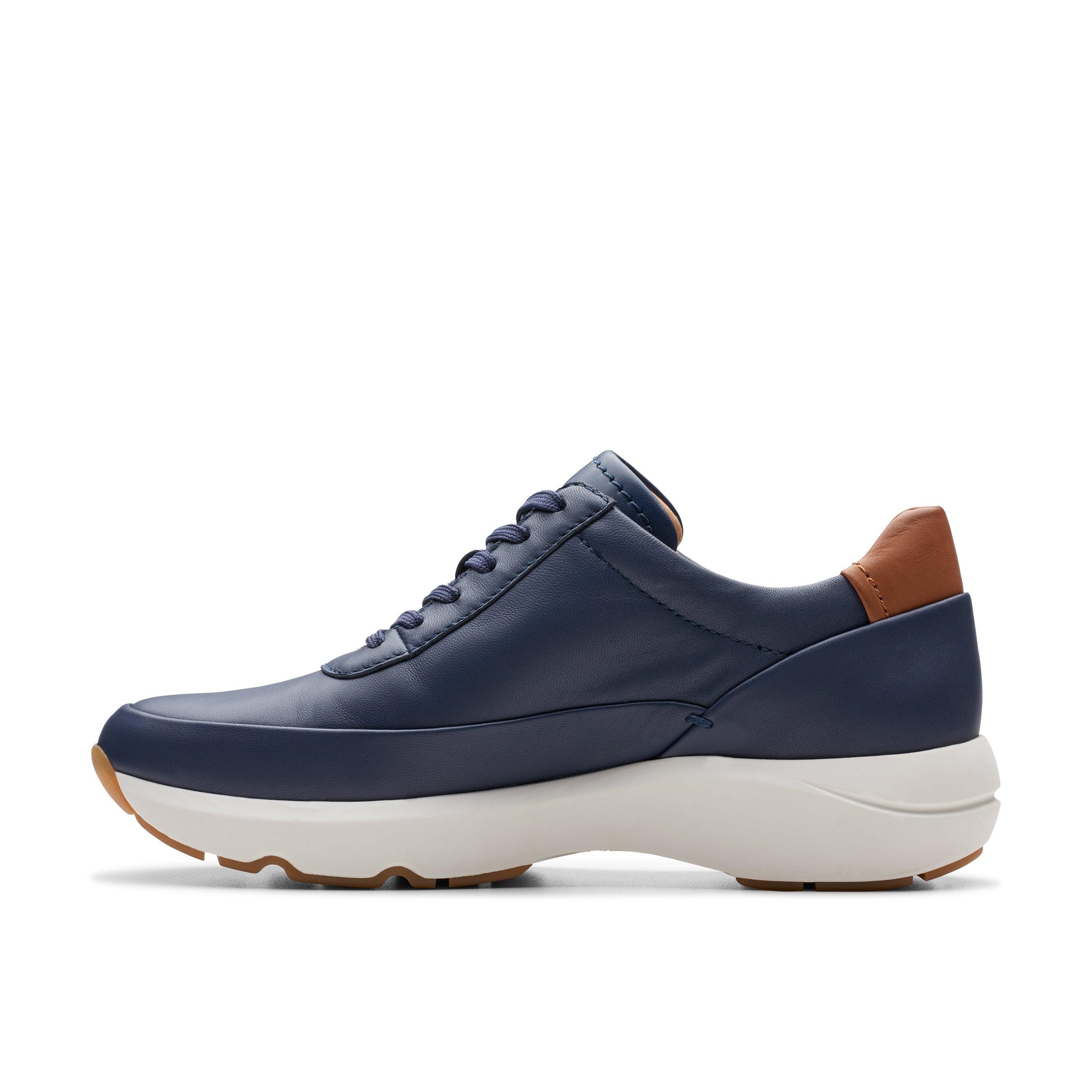 Clarks Tivoli Zip Navy Leather Trainers