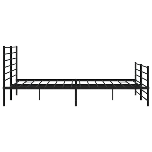 NNEVL Metal Bed Frame with Headboard and Footboard Black 183x203 cm King