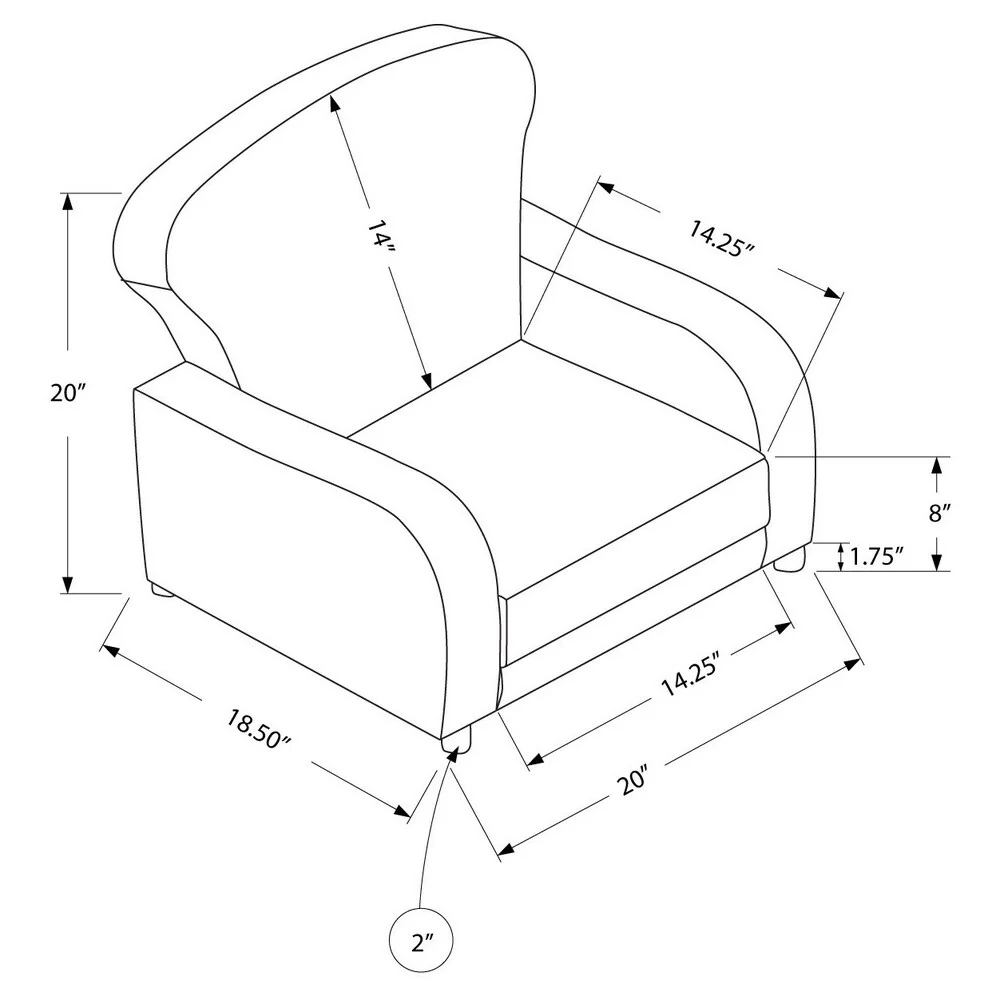 Dark Brown Leather Look Juvenile Club Chair