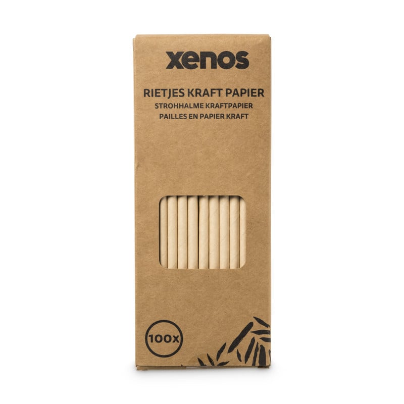 Rietjes kraftpapier - 100 stuks