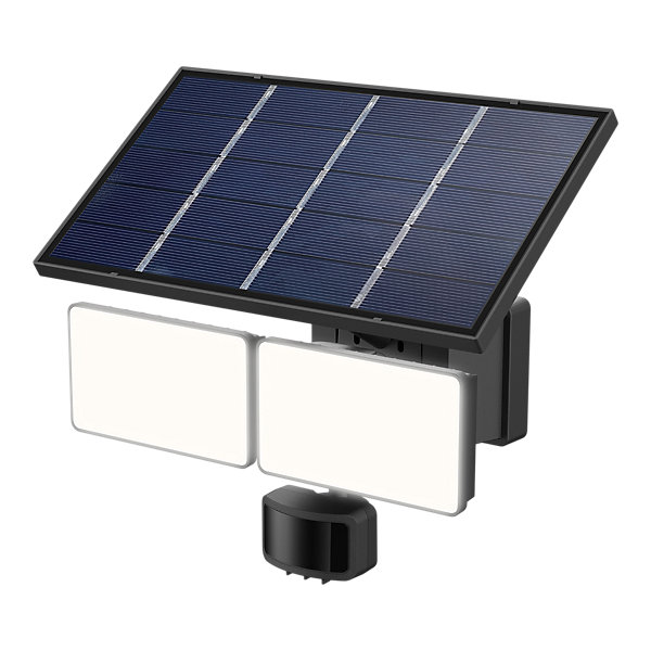 Applique solaire LED extérieur noire 2×1060 lm IP65 détecteur PIR, GoodHome Davern