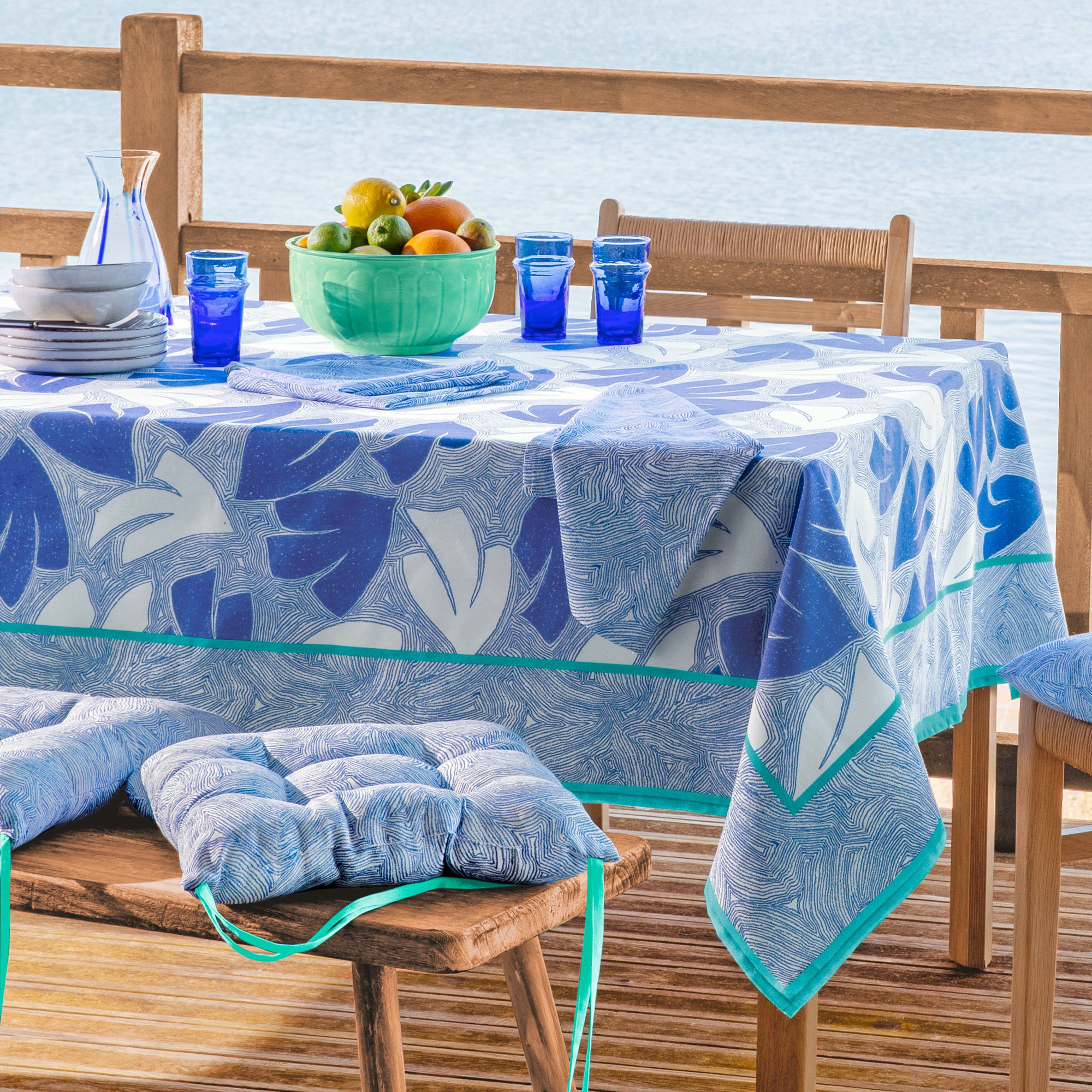 Lot de 2 serviettes de tableBleu infini