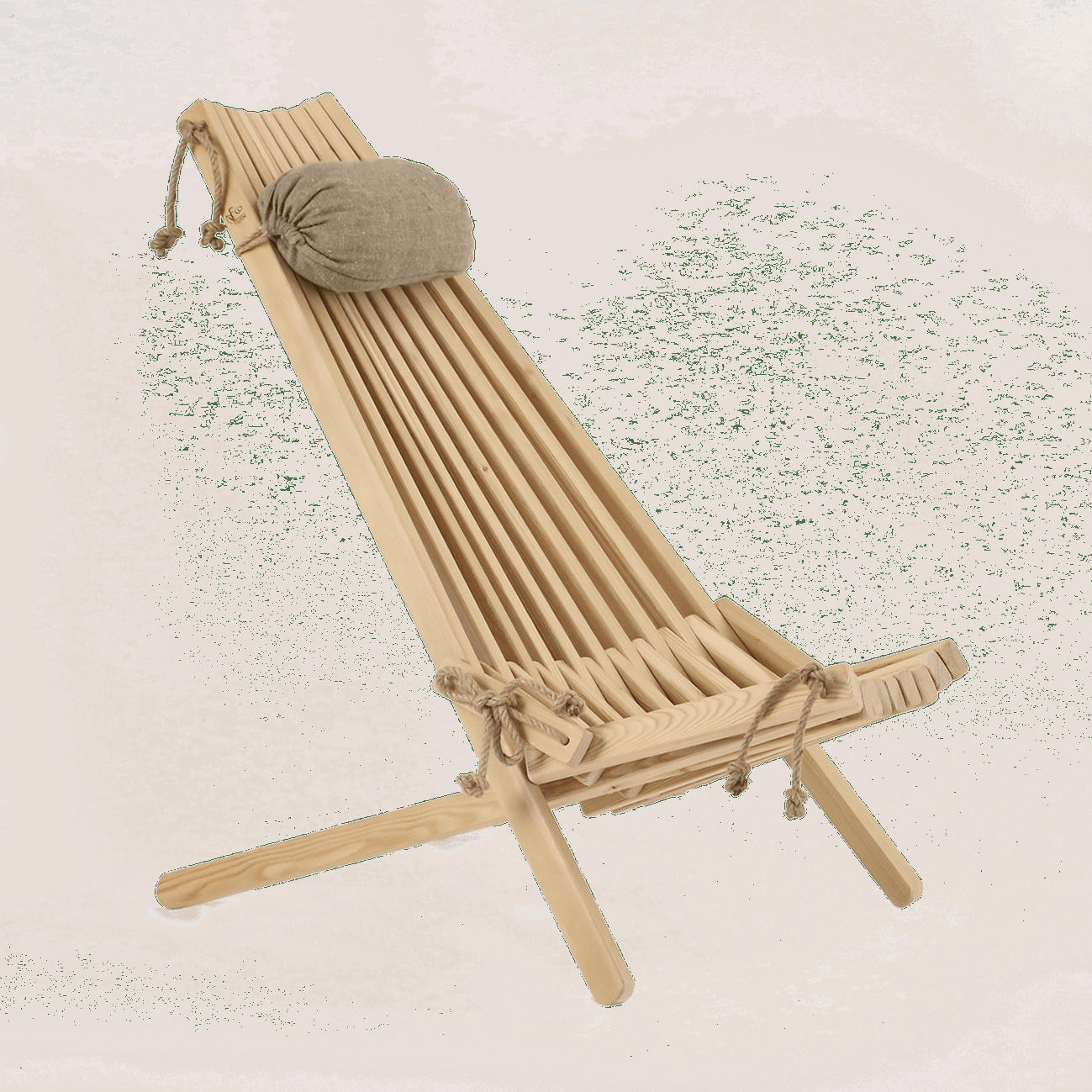 PACK ECOCHAIR LILLI - 1 Chilienne Eco avec coussin + 1  Repose-Pied Mélèze - Naturel