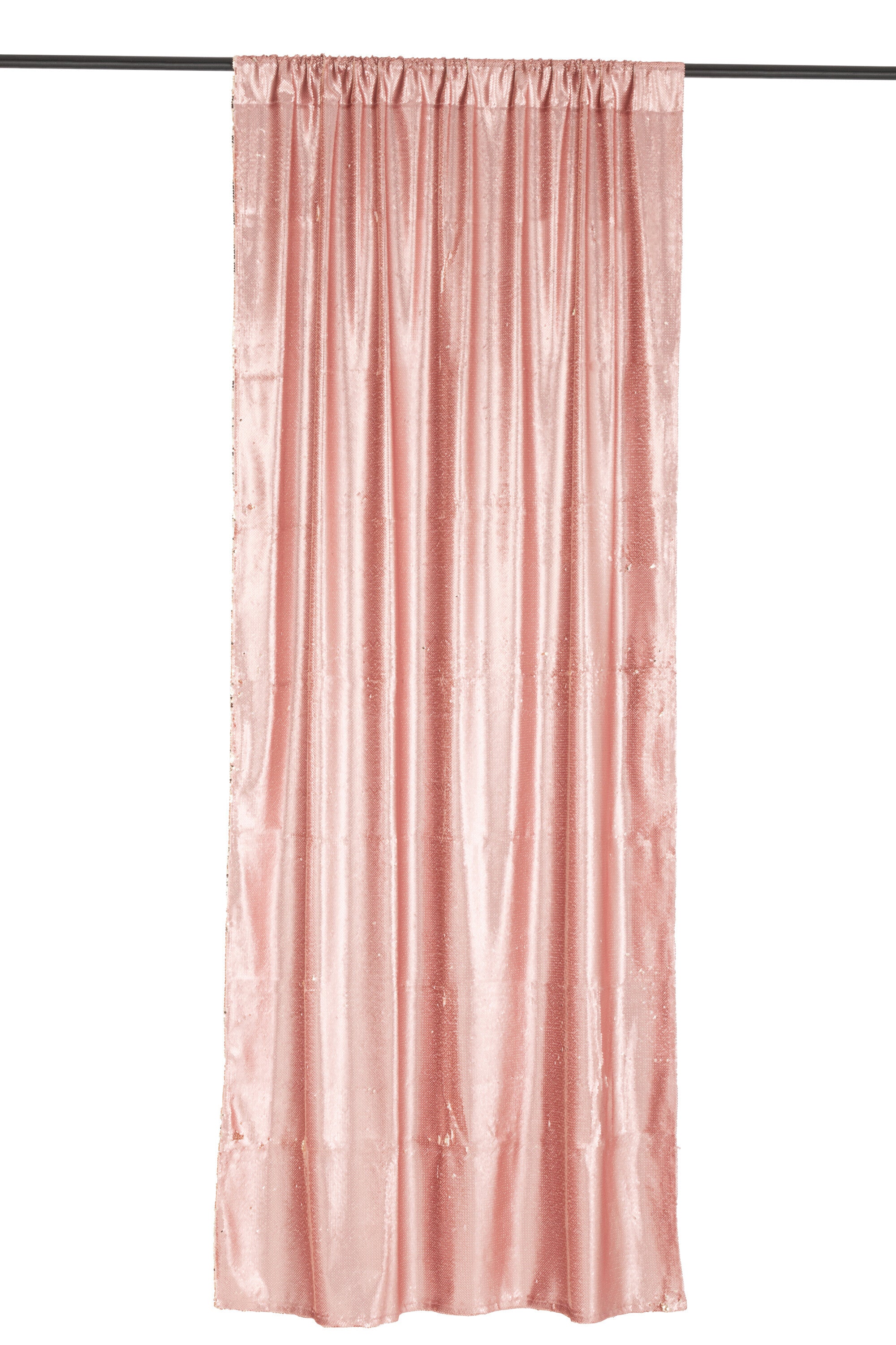 J-Line gordijn Omkeerbaar Sequin - textiel - roze/champagne