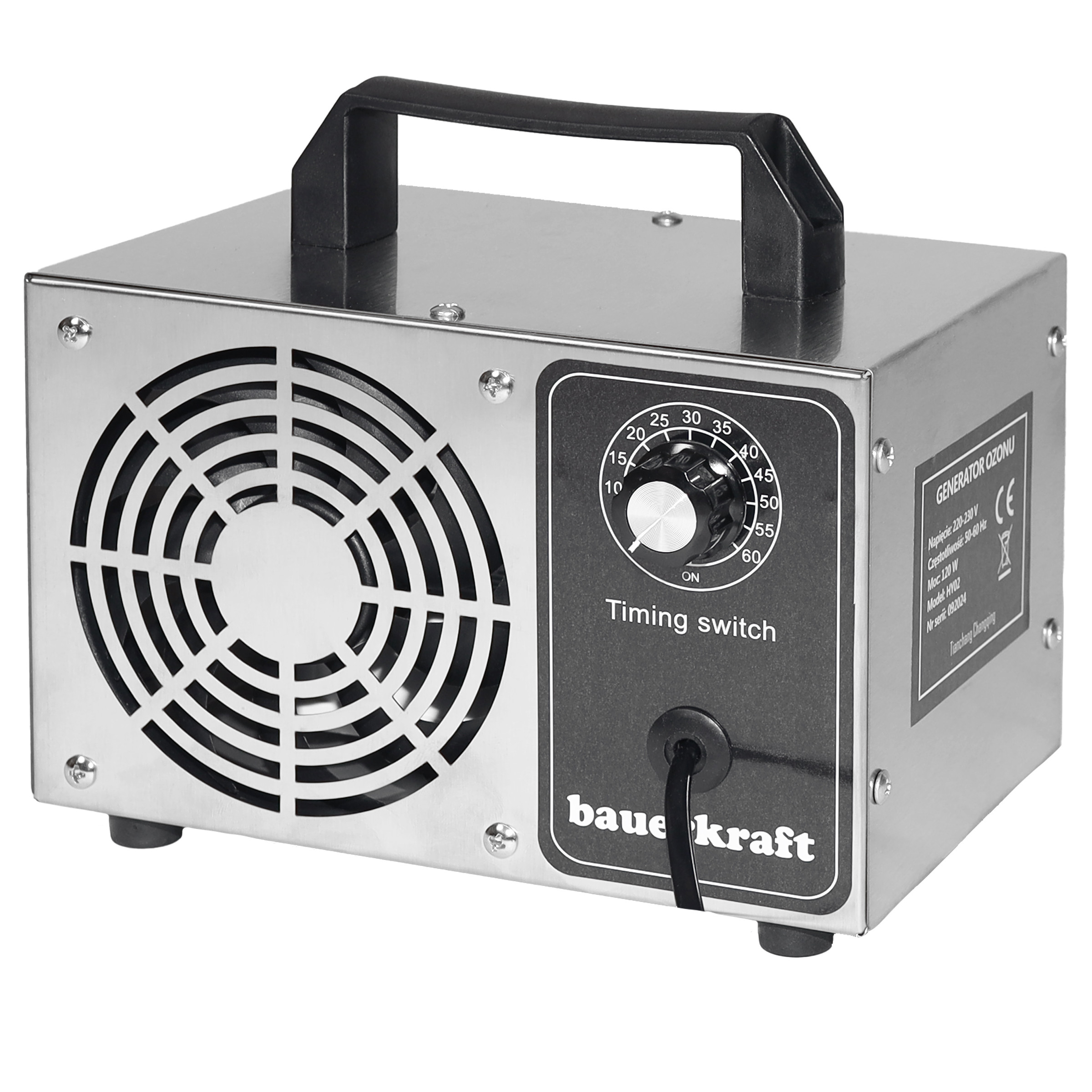 Generator ozonu ozonator oczyszczacz powietrza 60 000 mg/h timer 120W