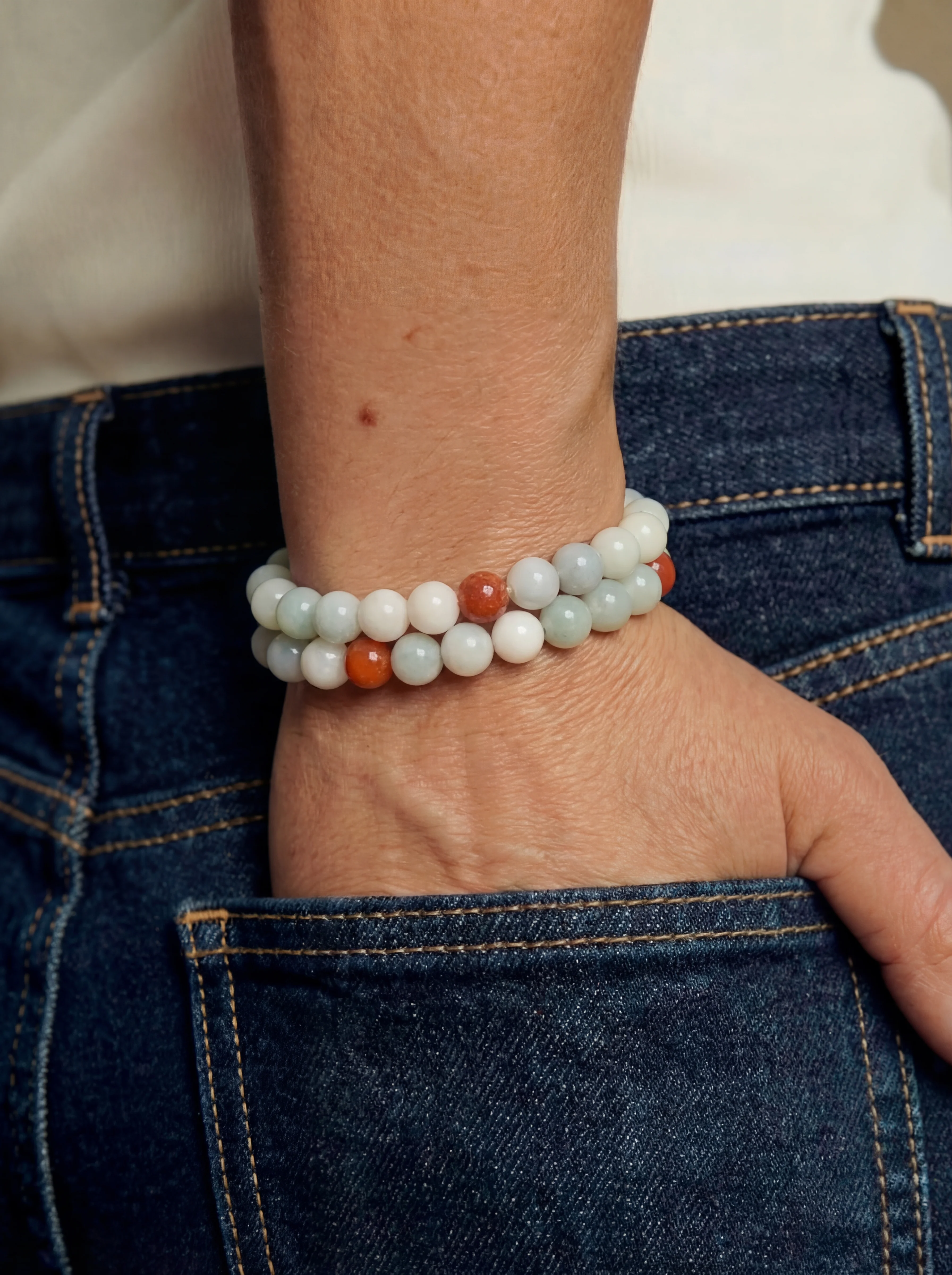 Pea — Beaded Jade Bracelet