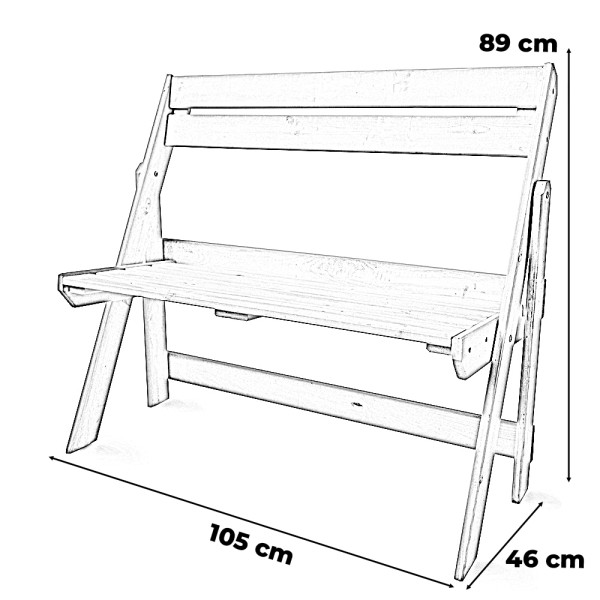 Ławka ogrodowa drewniana nowoczesna 105cm sosna kasztan