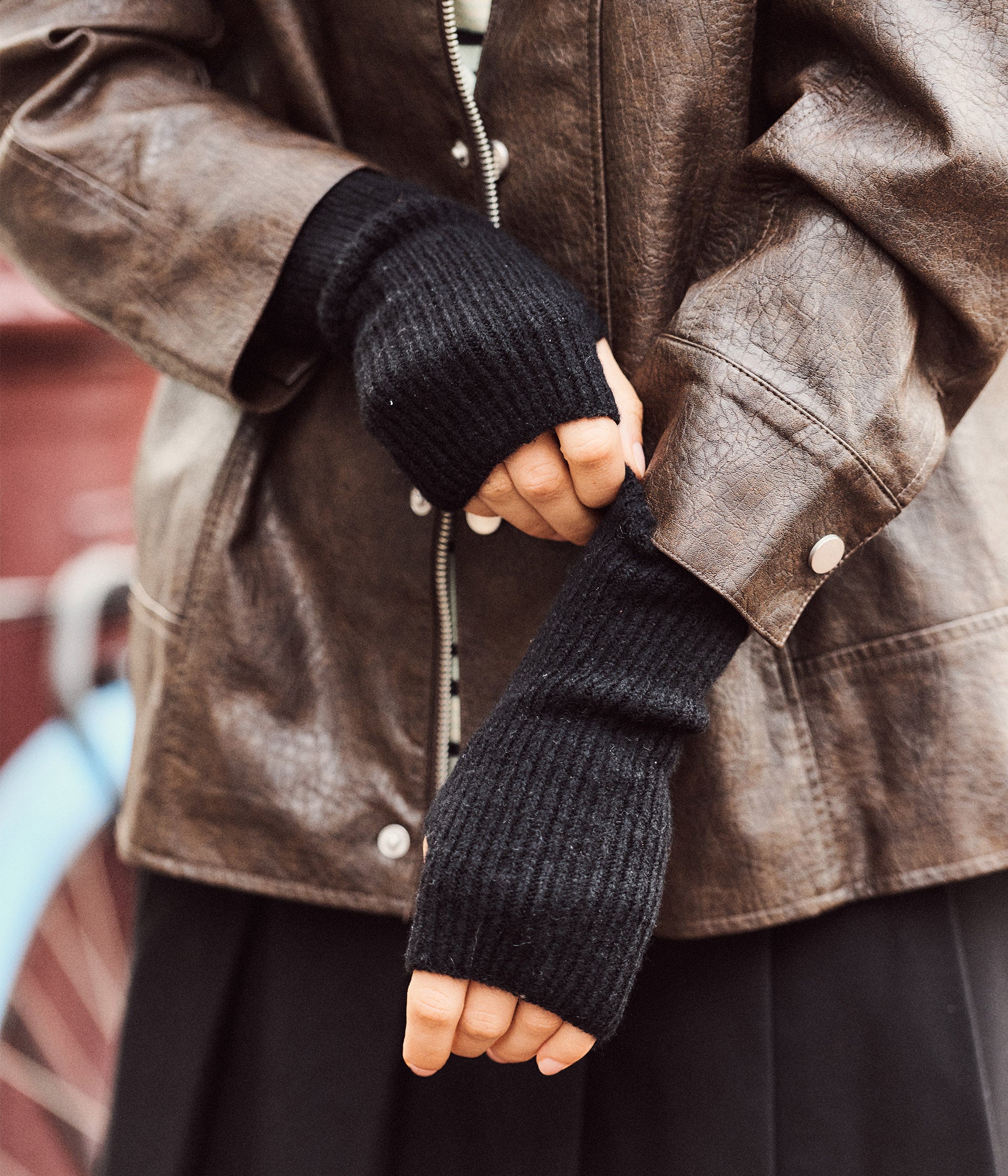 Mitaines tricot noir Laura
