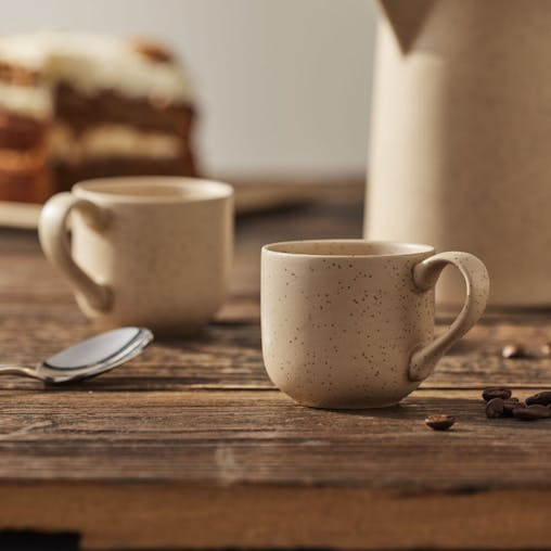 Leaf & Bean Aster 4 Piece Espresso Cup Set 100ml Natural