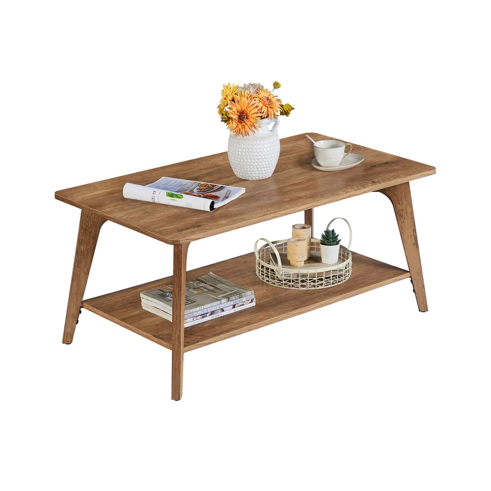 Collection MAEZO - Table basse à deux niveaux avec espace de rangement