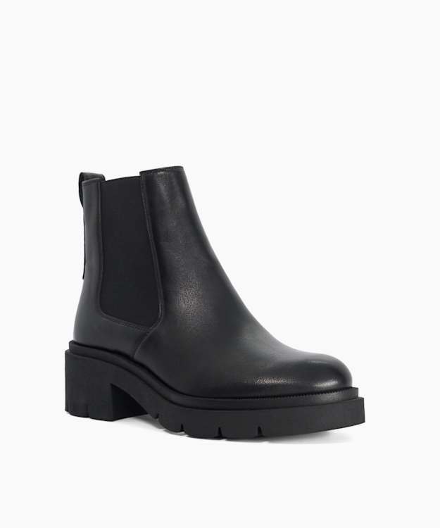 Padelle Black - Leather Chelsea Ankle Boots