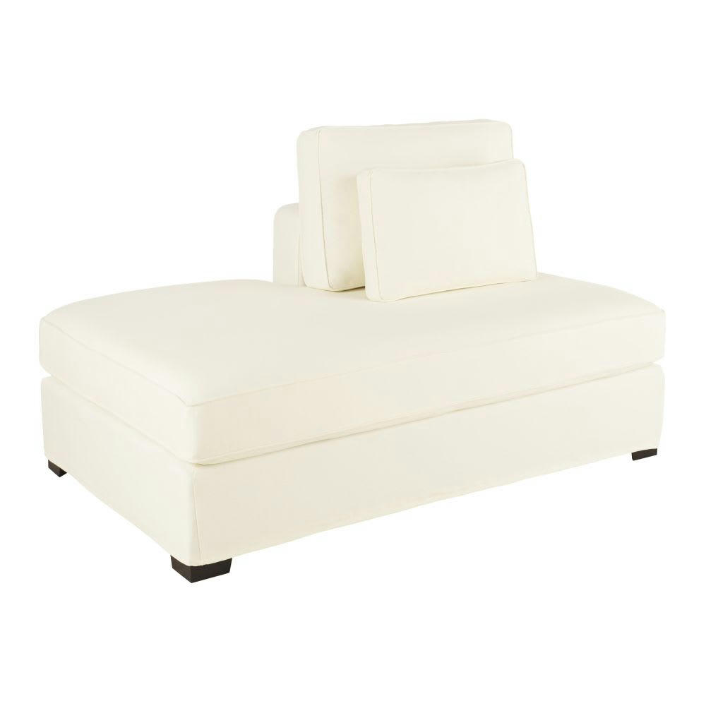 Milano - Méridienne gauche pour canapé modulable en toile ivoire