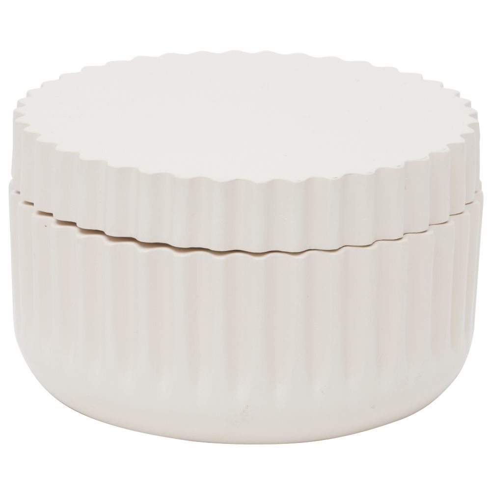 Porte-savon plastique rose effet rainuré Ø7,5xH9,5cm