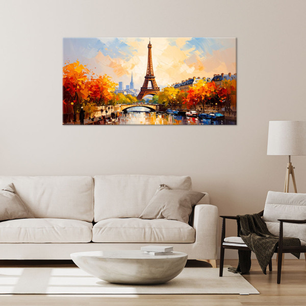 Feeby Obraz do salonu sypialni biura, Panorama Paryża Wieża Eiffla 80x40