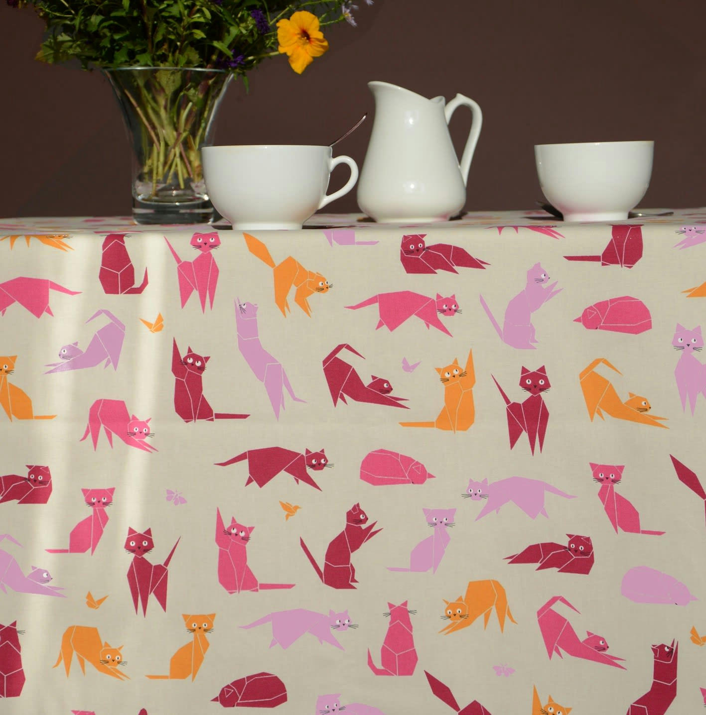 CHAT - Nappe enduite rectangle 160 x 300 cm multicolore
