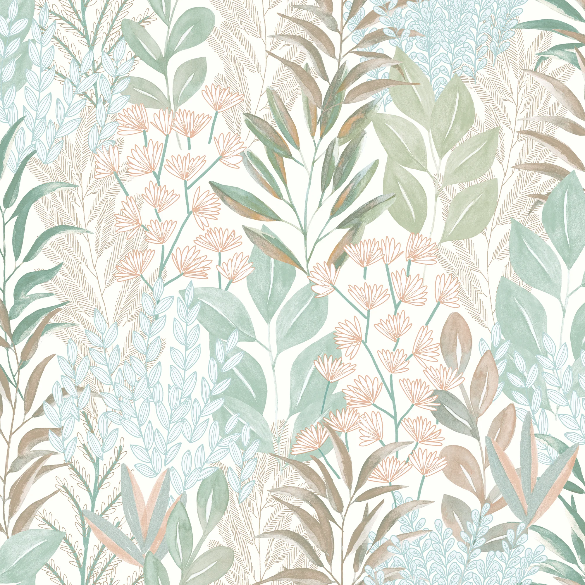 Papier peint intissé AMALFI coloris vert amande