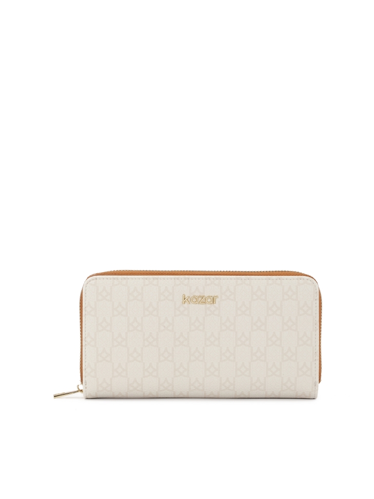 Patterned bright leather wallet