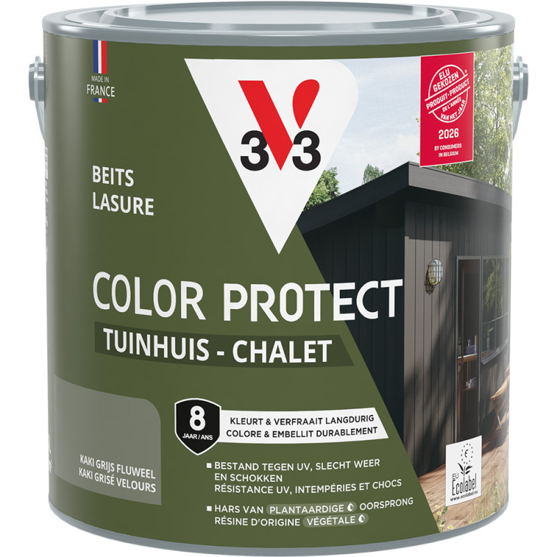 Lasure pour chalet Color Protect kaki grisé 2,5 L V33